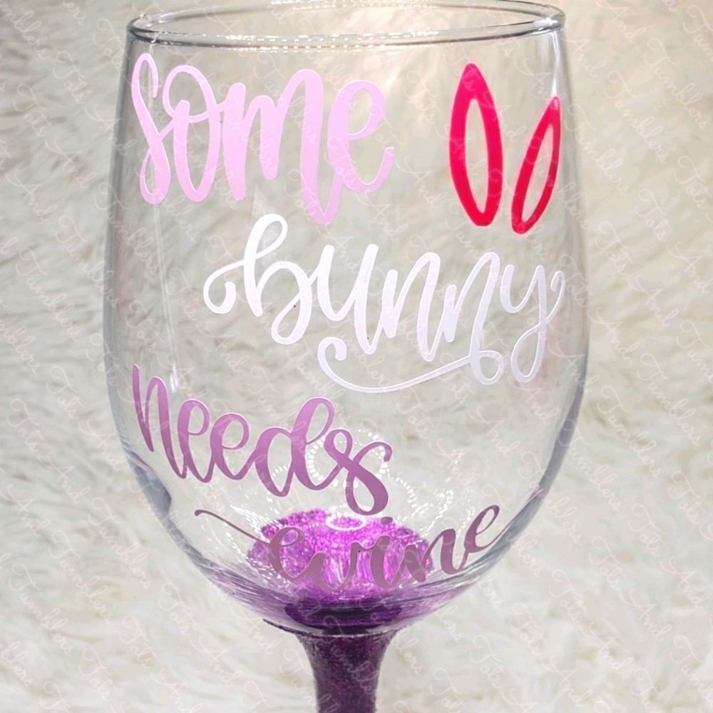 Some Bunny Loves Wine Easter Wine Glass